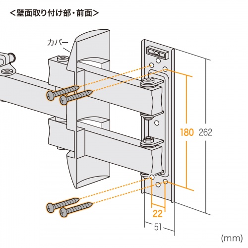 壁面取り付け部・前面