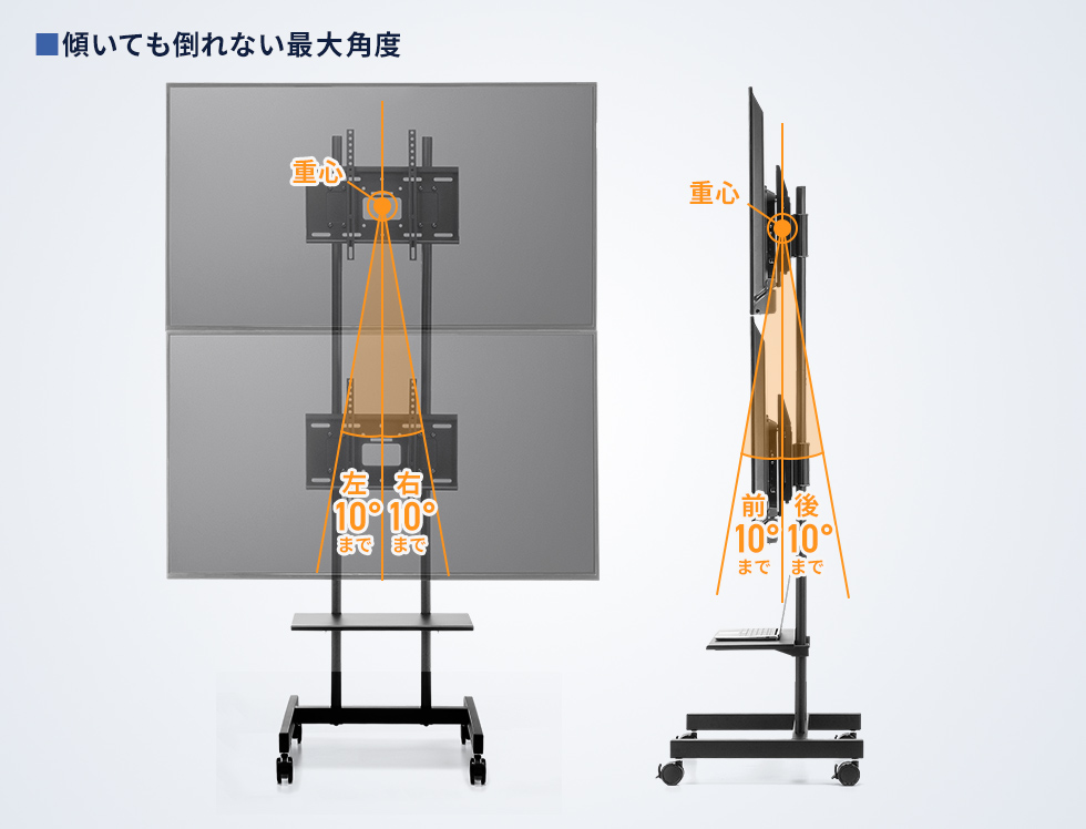 もしもの時も転倒しにくい安全設計