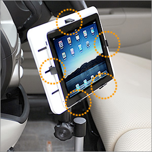 【EEA-IPCM-01　自動車の助手席のねじを利用して取付ける車載用・タブレットPCスタンド。】