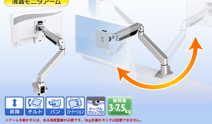 ガスシリンダーでスムーズにモニタ調節