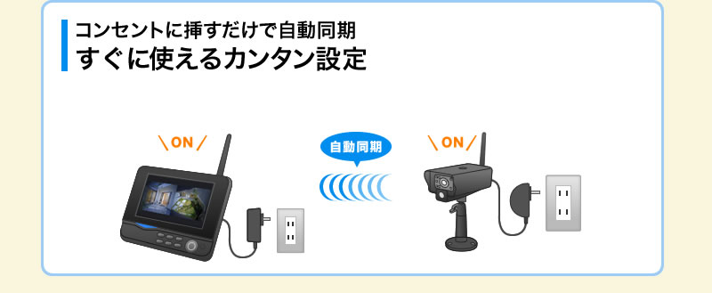 コンセントに挿すだけで自動同期 すぐに使えるカンタン設定