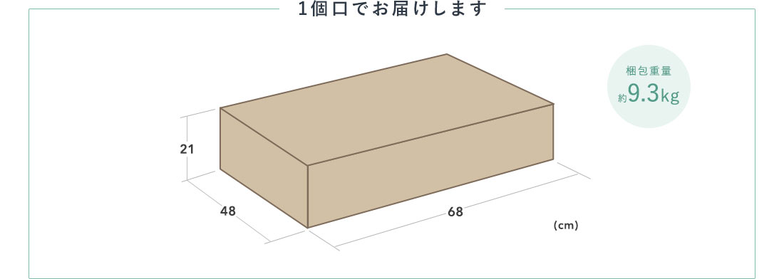 1個口でお届けします 梱包重量約9.3kg