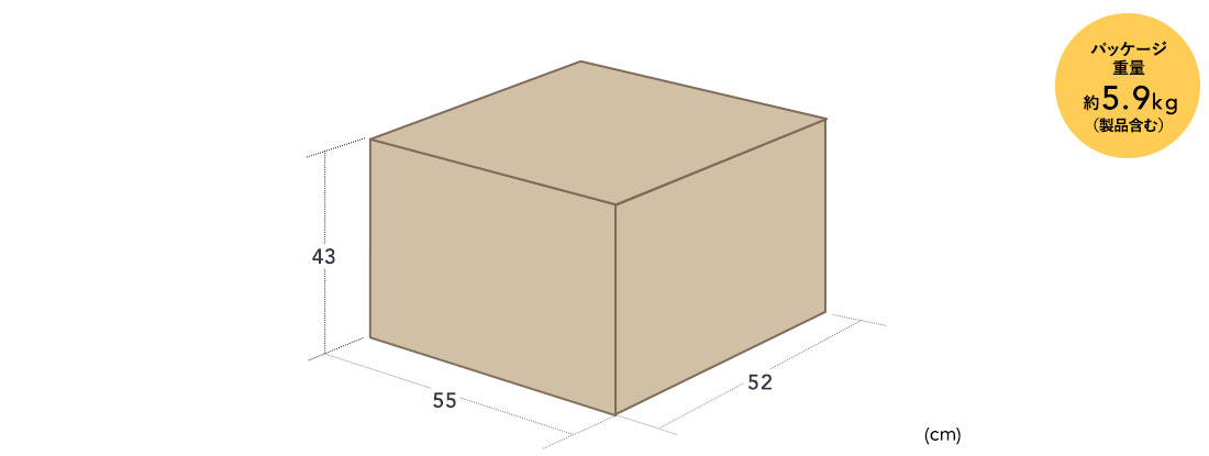 パッケージ重量約5.9kg(製品含む)