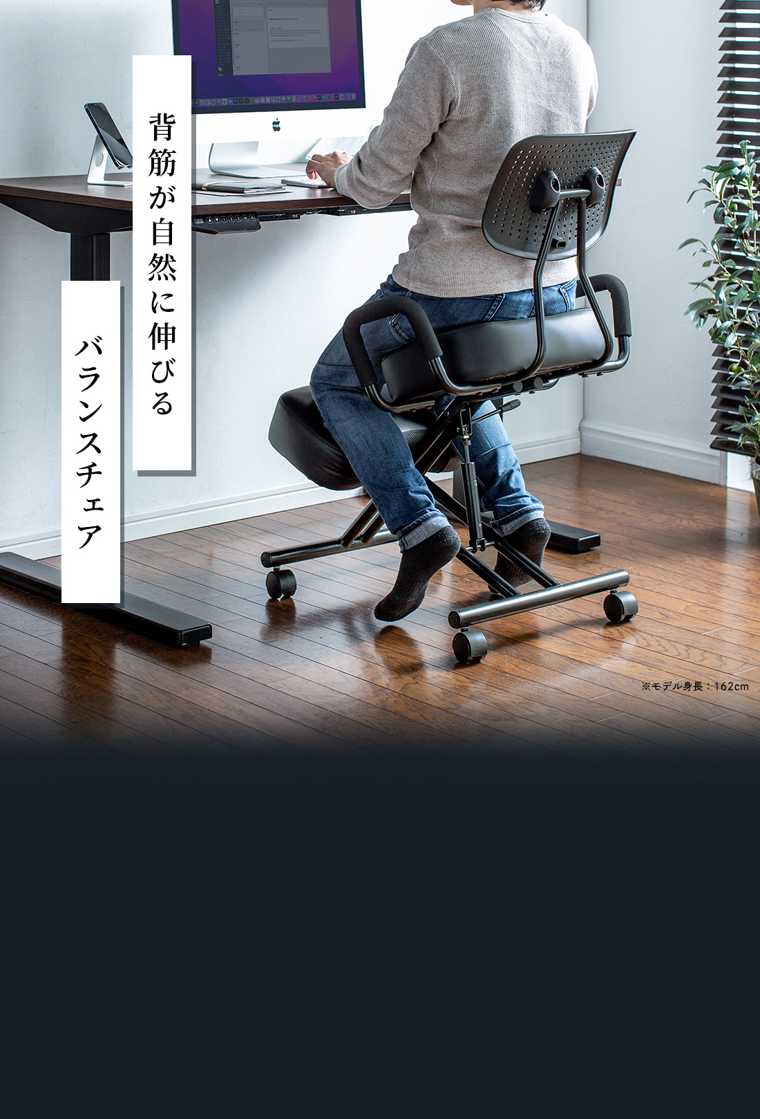 背筋が自然に伸びるバランスチェア