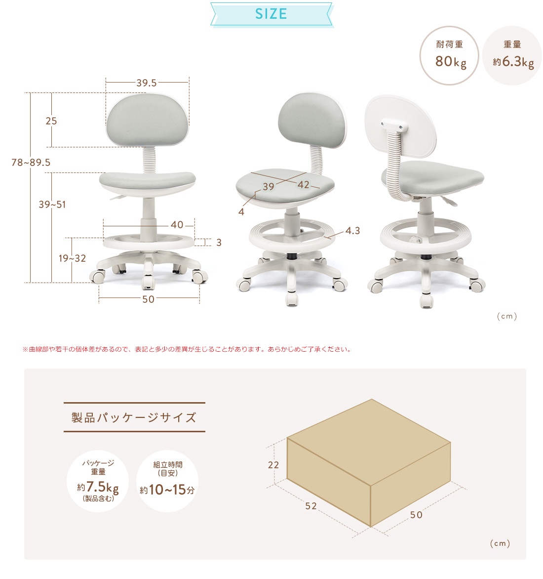 SIZE 製品パッケージサイズ
