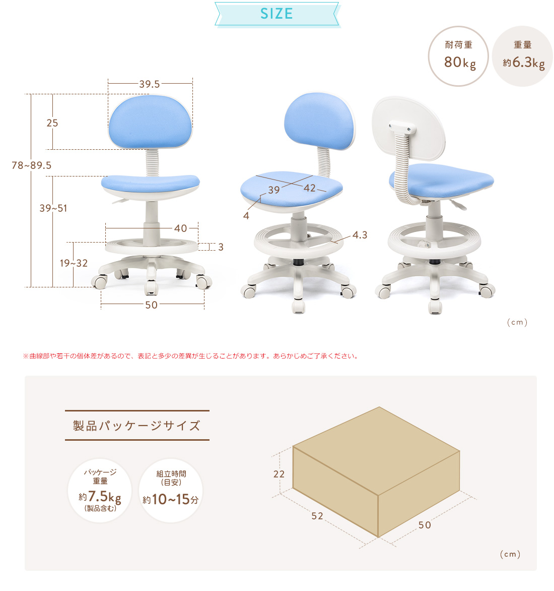 SIZE 製品パッケージサイズ