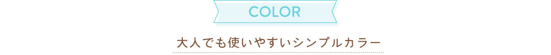 COLOR 大人でも使いやすいシンプルカラー