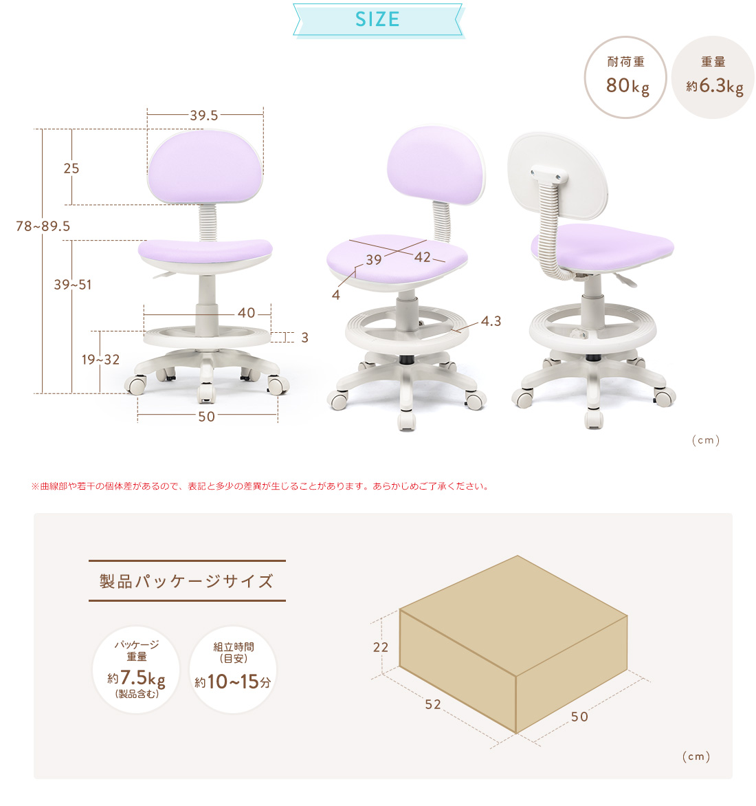 SIZE 製品パッケージサイズ