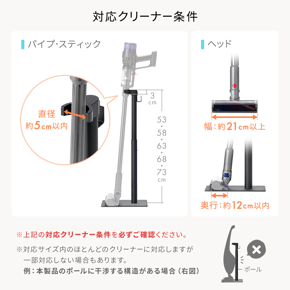 対応クリーナー条件