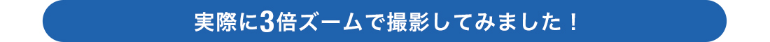 実際に3倍ズームで撮影してみました！