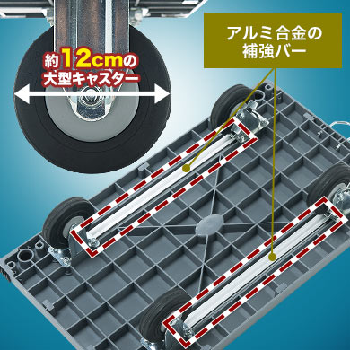 約10cmの大型キャスター