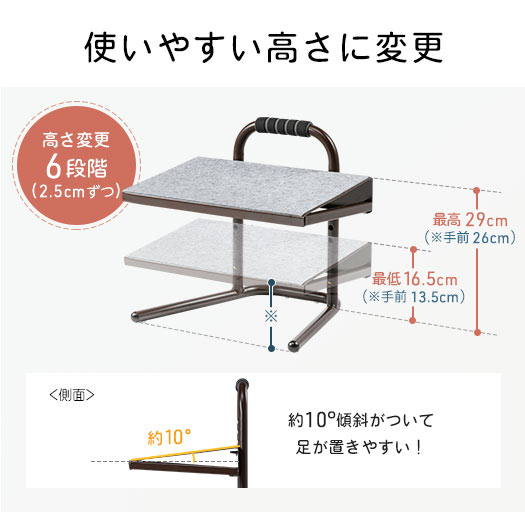 使いやすい高さに変更