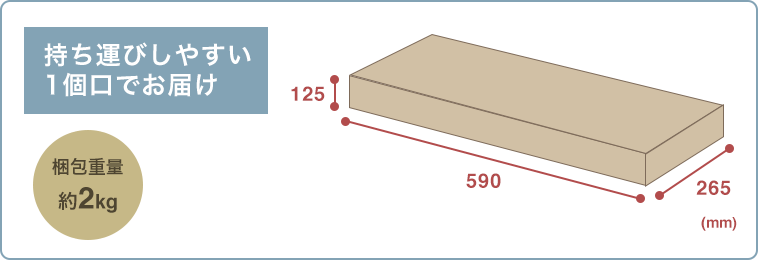 持ち運びやすい 1個口でお届け