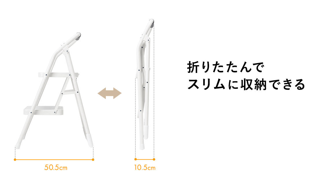 折りたたんでスリムに収納できる