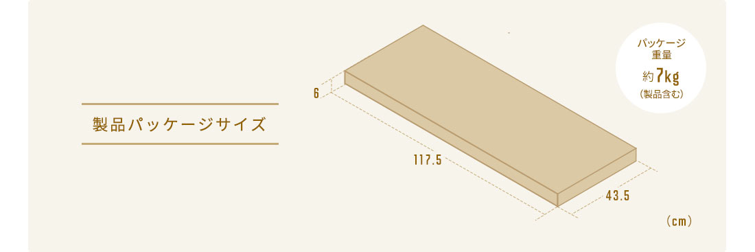 製品パッケージサイズ パッケージ重量約7kg（製品含む）