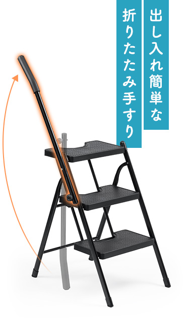 出し入れ簡単な 折りたたみ手すり