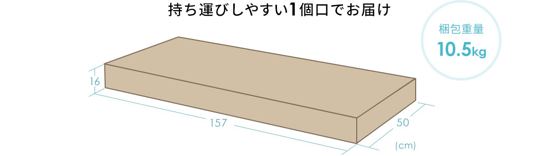 持ち運びしやすい1個口でお届け 梱包重量10.5kg