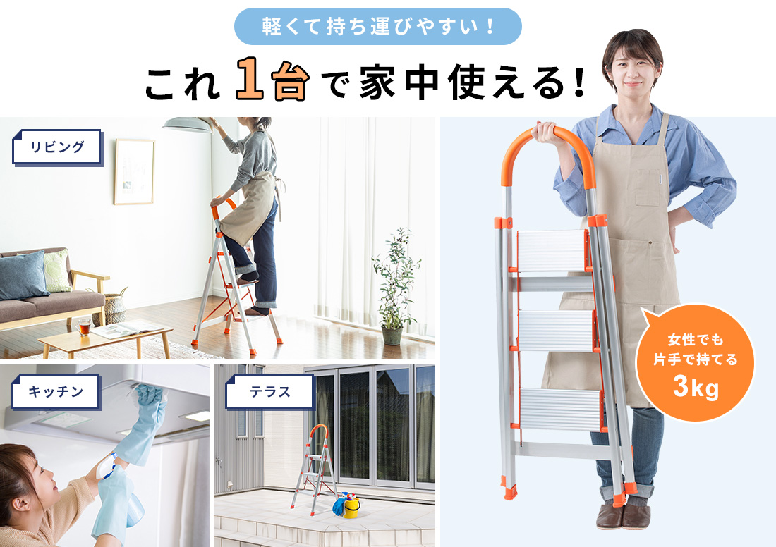 軽くて持ち運びやすい!これ1台で家中使える!女性でも片手で持てる3kg