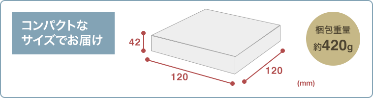 コンパクトなサイズでお届け 梱包重量約420g