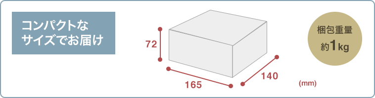 コンパクトなサイズでお届け 梱包重量約1kg