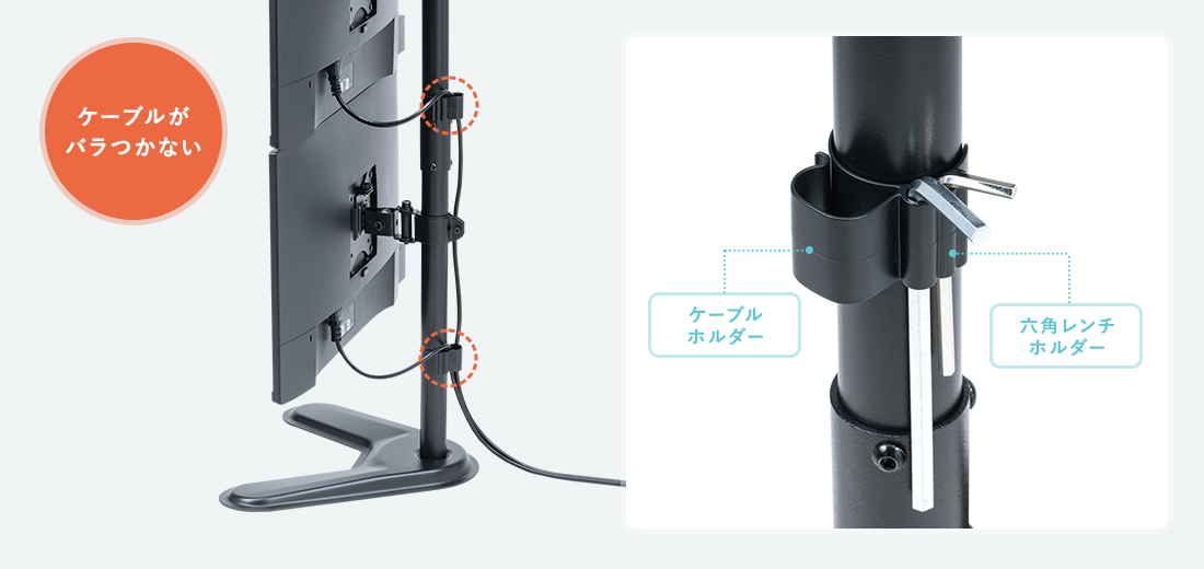 ケーブルがバラつかない