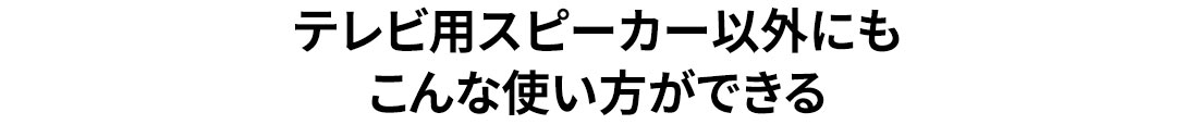 テレビ用スピーカー以外にもこんな使い方ができる