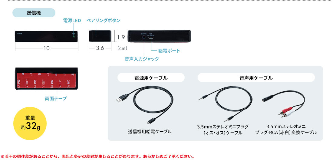 送信機 電源用ケーブル 音声用ケーブル