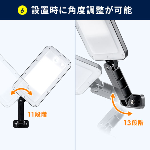 設置時に角度調整が可能