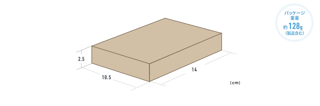 パッケージ重量:約128g（製品含む）