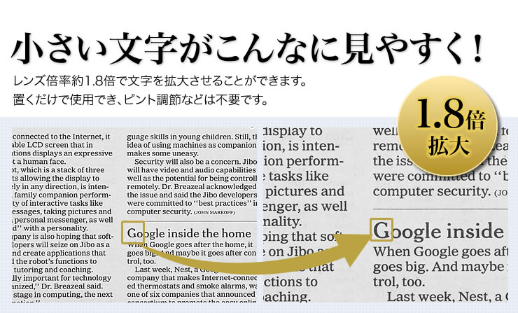 小さい文字がこんなに見やすく