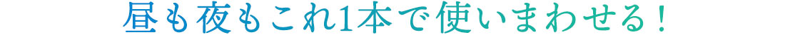 昼も夜もこれ1本で使いまわせる！