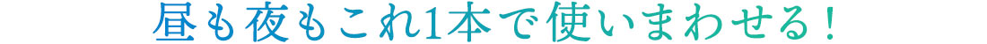昼も夜もこれ1本で使いまわせる！