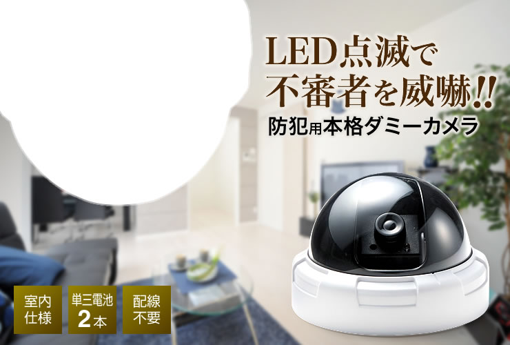 ダミーカメラ 防犯 監視 屋外 ドーム型 Led 激安通販のイーサプライ