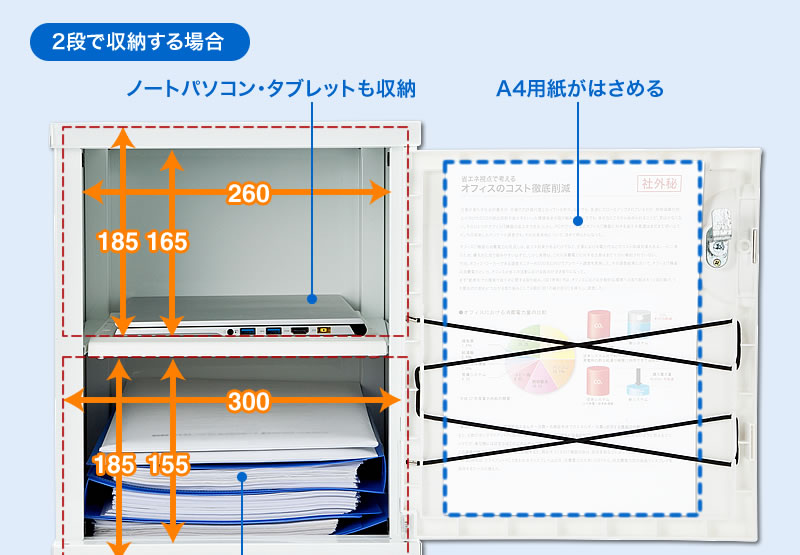 ノートパソコン タブレット A4書類用の内扉