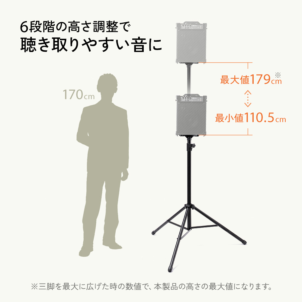 6段階の高さ調整で聴き取りやすい音に