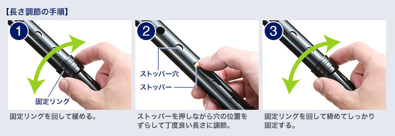長さ調節の手順