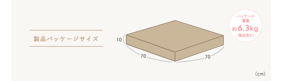 製品パッケージサイズ パッケージ重量 約6.3kg(製品含む)