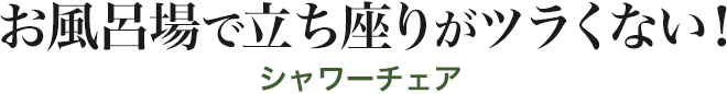 お風呂場で立ち座りがツラくない シャワーチェア