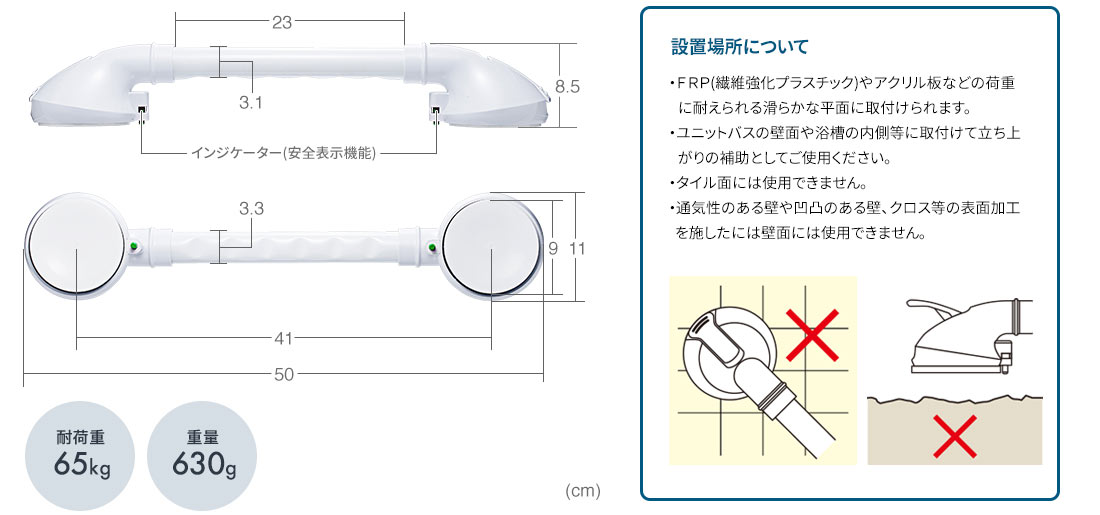 耐荷重65kg 重量550g 設置場所について