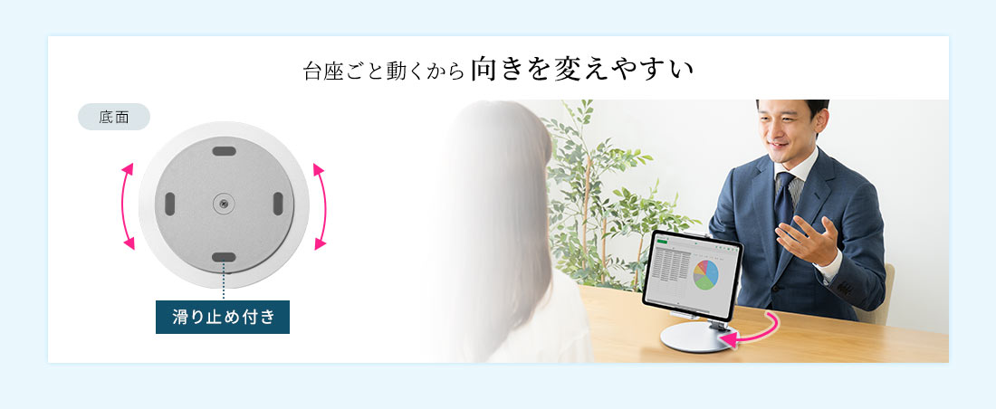 台座ごと動くから向きを変えやすい