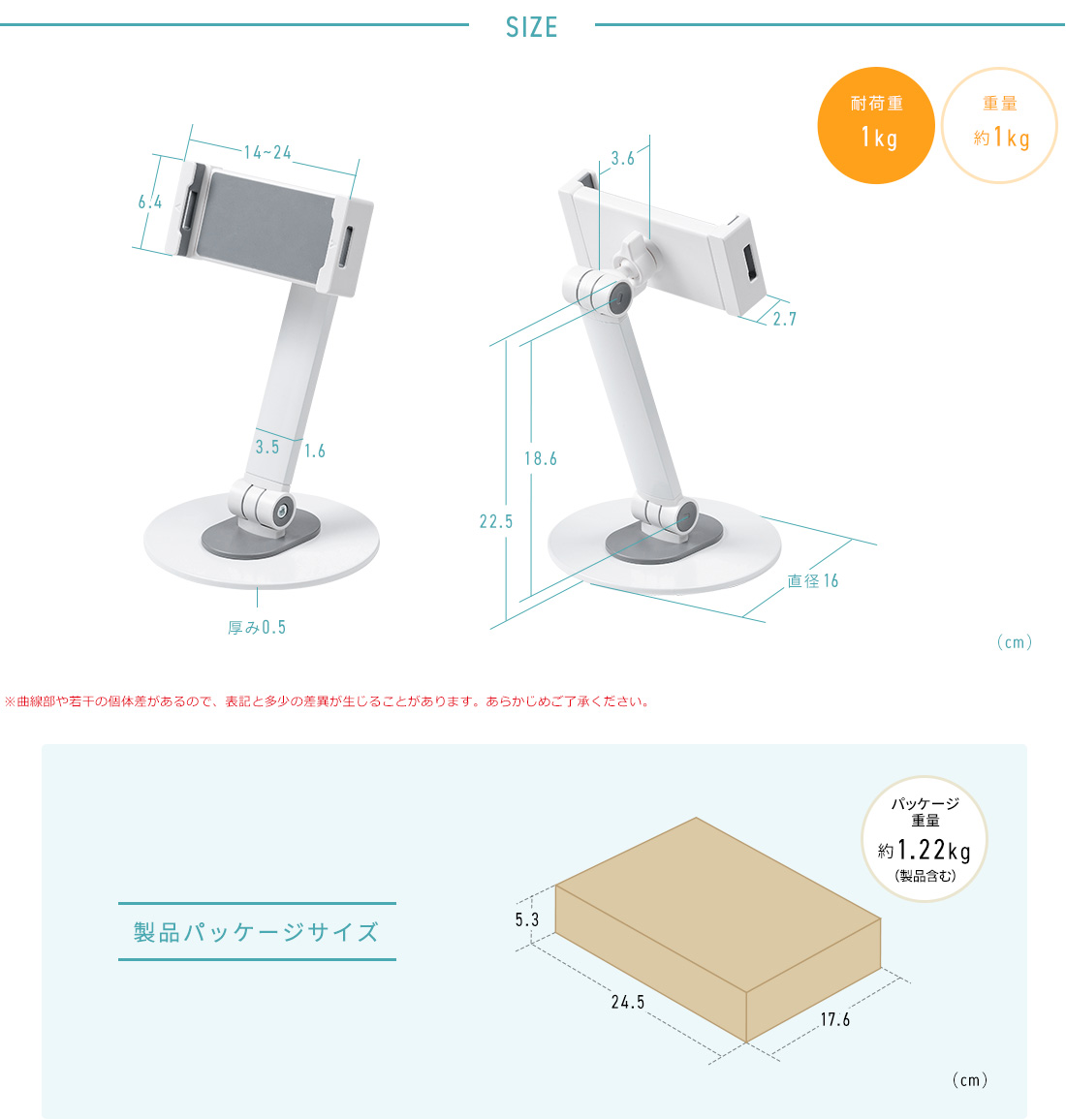 SIZE 製品パッケージサイズ