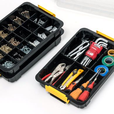 工具箱 ツールボックス Diy 小物 収納 整理 ３段 仕切り ロック 樹脂 錆びない Eex Tbx02 激安通販のイーサプライ