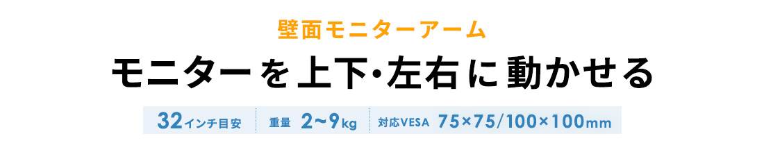 モニターを上下・左右に動かせる。壁面モニター。