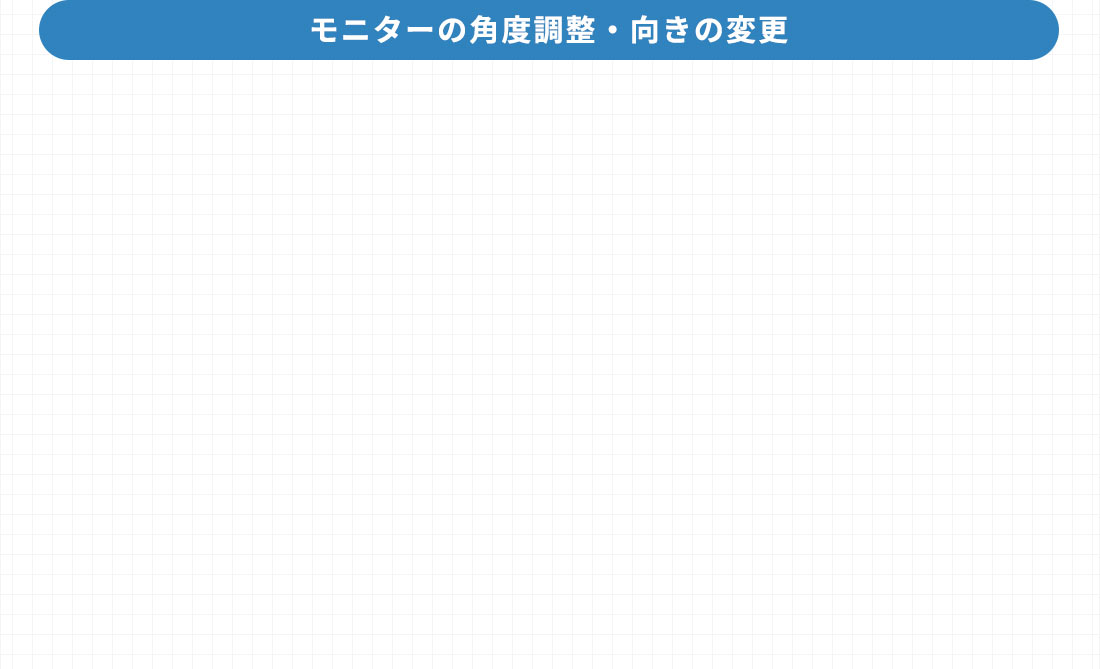 モニターの角度調整・向きの変更。