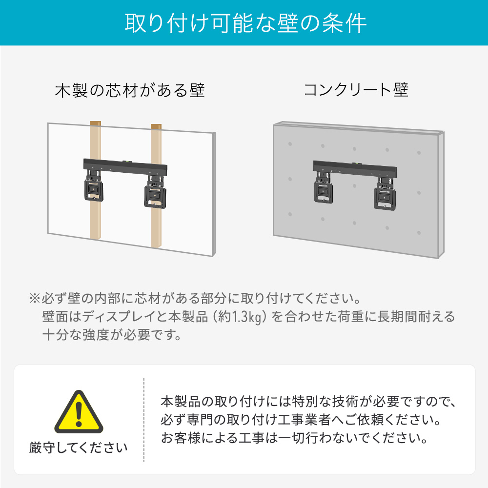 取り付け可能な壁の条件