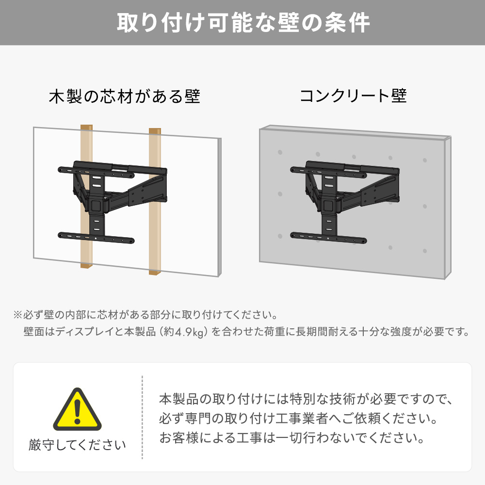 取り付け可能な壁の条件
