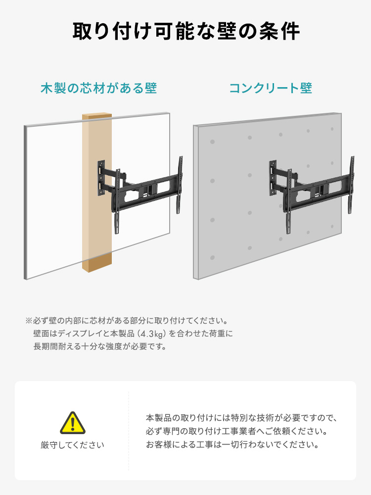 取り付け可能な壁の条件