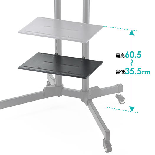 6段階で任意の位置に取付け可能