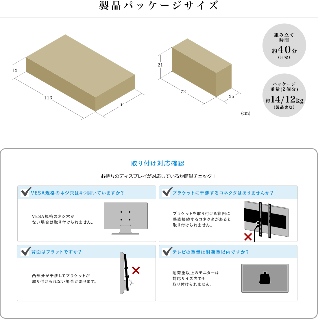 製品パッケージサイズ