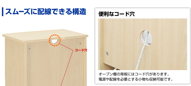 スムーズに配線できる構造